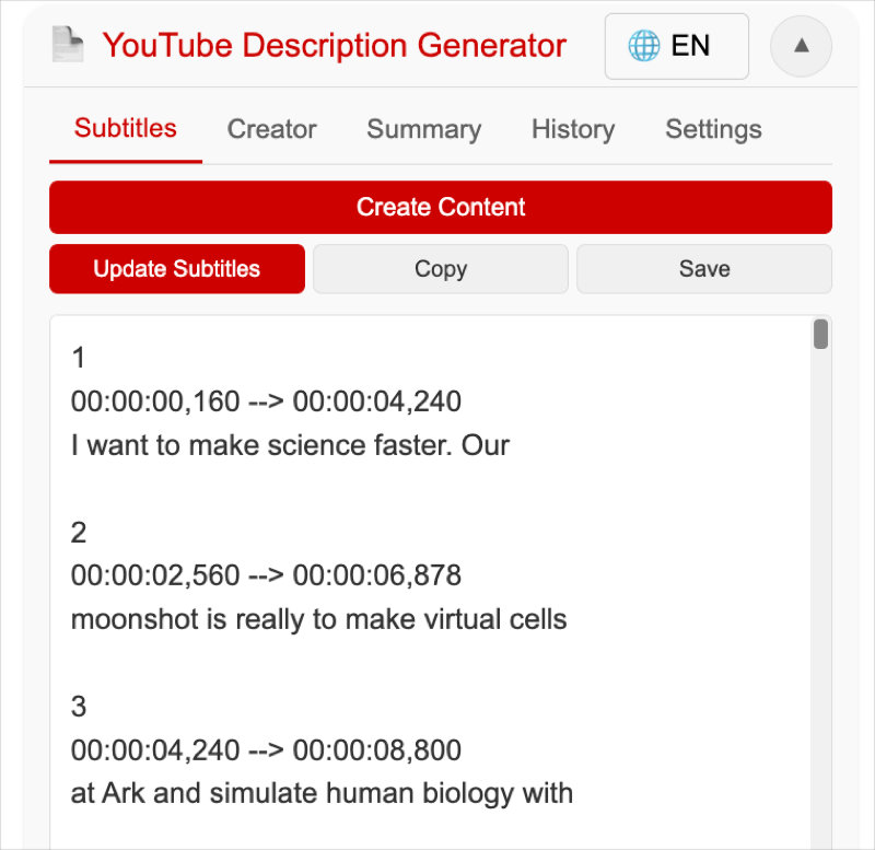 Скриншот Форматов Субтитров
